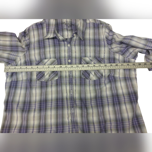 Sonoma Plaid Long Sleeved Button Down Shirt Plus Size 1X - Picture 5 of 5